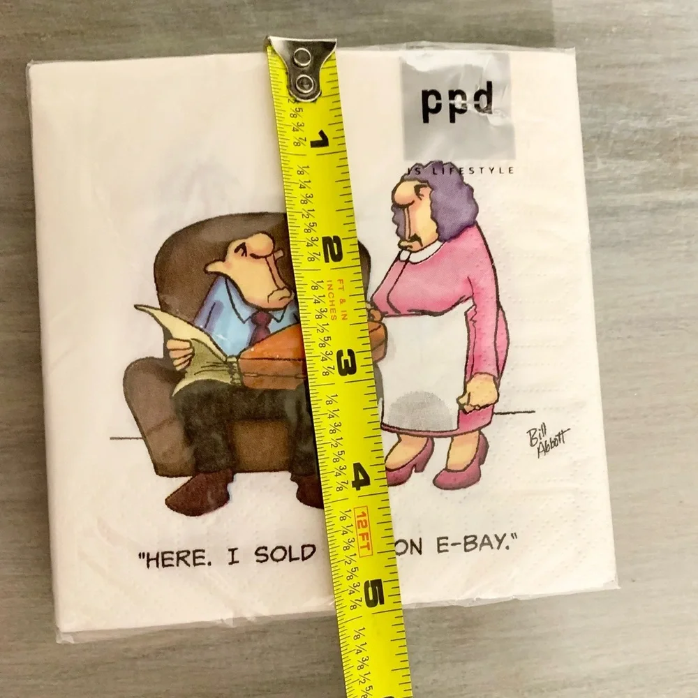 Cocktail Napkins PPD Quips Yellow funny gag gift party napkins dessert napkins